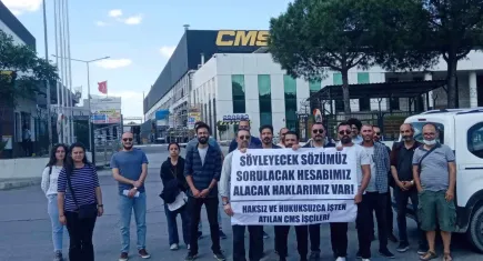 CMS işçileri hukuksuz işten çıkarılmalarını protesto etti