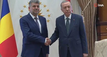 Cumhurbaşkanı Erdoğan Romanya Başbakanı Ciolacu ile bir arada