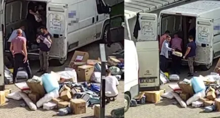 Sürat Kargo çalışanları pes dedirtti: Kargo paketlerini fırlatarak ayrıştırdılar