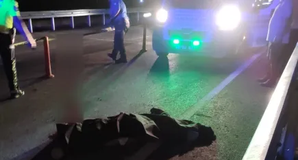 Yol kenarında çalışan işçiye otomobil çarptı