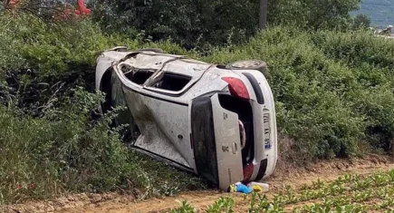  Muğla’da korkunç kaza: Araç tütün tarlasına uçtu