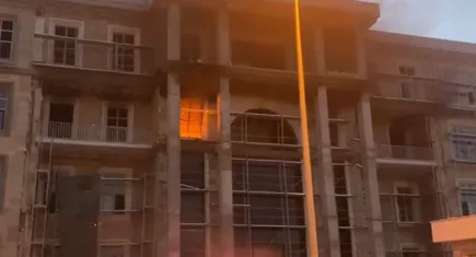 Aydın’da hükümet konağı inşaatında yangın!