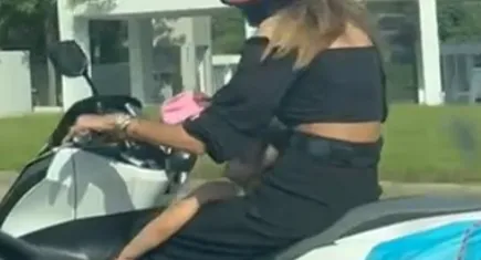 İstanbul'da motosiklet üstünde tehlikeli yolculuk