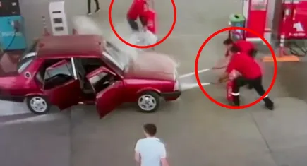 Akaryakıt istasyonunda korku dolu anlar: LPG'li araçtan çıkan duman paniğe neden oldu