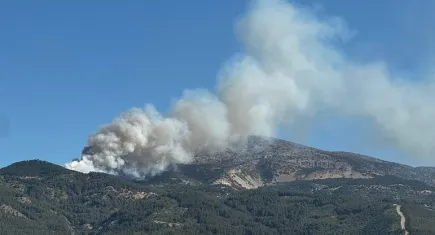 Manisa Spil Dağı'nda çıkan orman yangınına müdahale ediliyor