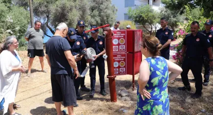 Muğla Büyükşehir Belediyesi'nden  Şövalye Adası sakinlerine yangın eğitimi