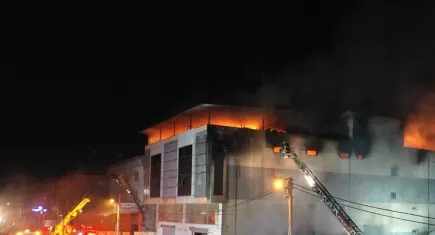 Aydın'da otluk alanda başlayan yangın bir depoya sıçradı