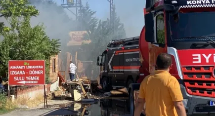 Konya'da sanayi sitesinde yangın