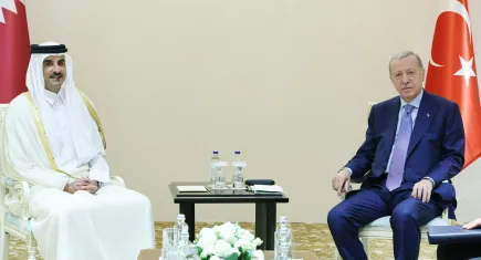 Cumhurbaşkanı Erdoğan, Katar Emiri Hamed Al Sani ile görüştü