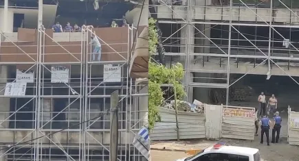Parasını alamayan işçinin ilginç protestosu