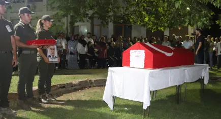 Yangına müdahale ederken kaza gerçirmişti: Şehit olan Orman İşletme Müdürü için cenaze töreni düzenlendi
