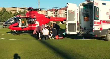 Ambulans helikopter Malatya'da 2 hasta için havalandı