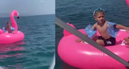Deniz simidi ile sürüklenen çocuğa cankurtaranlar yetişti