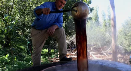 Bitlis'te üzüm pekmezi üretiliyor 
