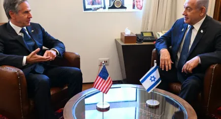 Netanyahu ABD Dışişleri Bakanı Blinken ile bir arada
