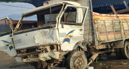 Park halindeki otomobillere çarpan kamyonetin sürücüsü yaralandı