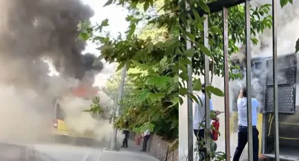 İstanbul'da İETT otobüsü yandı: Yolcular tahliye edildi