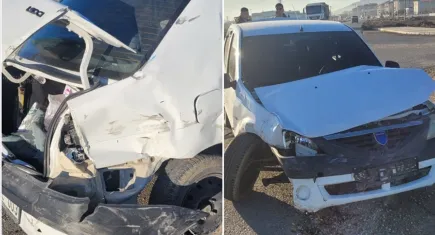 Servis minibüsü ile otomobil çarpıştı: 16 kişi yaralandı!