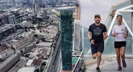 İzmir'de koşucular farkındalık çin 216 metrelik gökdelene tırmanacak