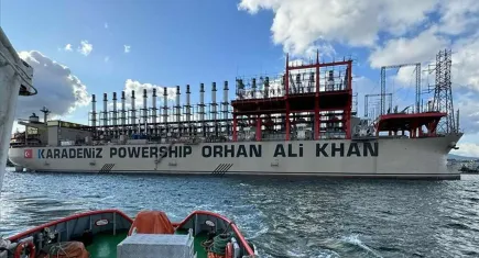 289 metrelik dev gemi karaya oturdu