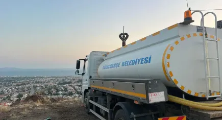 Güzelbahçe'de 24 saat yangın nöbeti