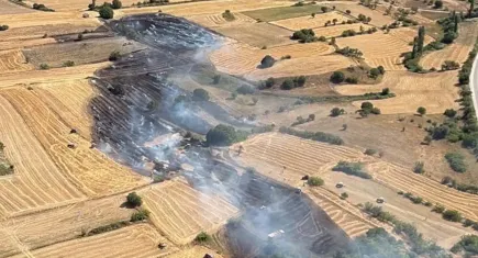 Balıkesir’de arazi yangını: Müdahale sürüyor