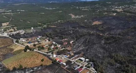 Bornova'daki orman yangını havadan görüntülendi: Bölge sakinleri felaketi gözyaşlarıyla anlattı