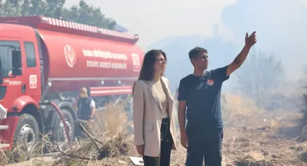 Başkan Denizli: Büyük dayanışma ile yangını kontrol altına aldık