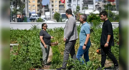 Bornova’da Kent Bostanları’nda hasat sevinci