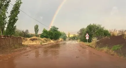 Çorum'da sağanak etkili oldu: Dereler taştı