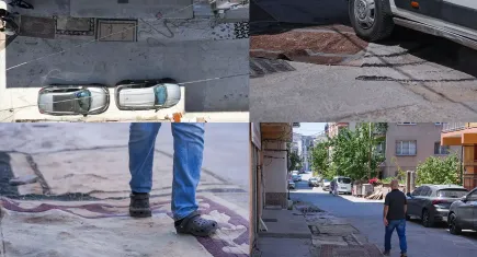 İzmir Haber: Bayraklı'da bozuk yola halı çözümü