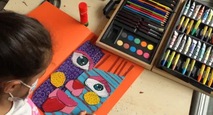 Çocuk resim kursu Bademler Sanat Köyü’nde