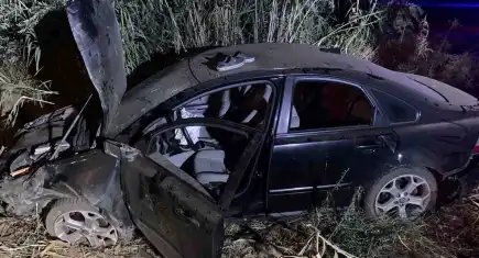 İzmir’de kaza: Ödemiş’te şarampole devrilen otomobilde 2 kişi yaralandı