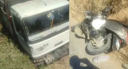 Ödemiş'te motosiklet ile kamyon çarpıştı: 1 yaralı