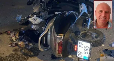 Otomobilin çarptığı motosiklet sürücüsü öldü, arkasında bulunan eşi ağır yaralandı
