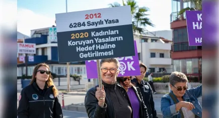 Güzelbahçe kadınlarla şiddete hayır dedi