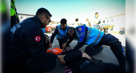 Zabıta Dairesi Başkanlığı’nda gerçeği aratmayan afet tatbikatı