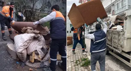 Karabağlar’da 12 kamyon mobilya atığı toplandı
