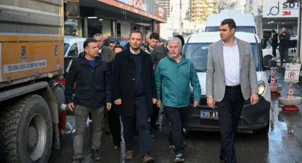 Bornova’da sel mesaisi