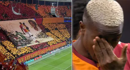 Galatasaray taraftarından Victor Osimhen'i ağlatan koreografi