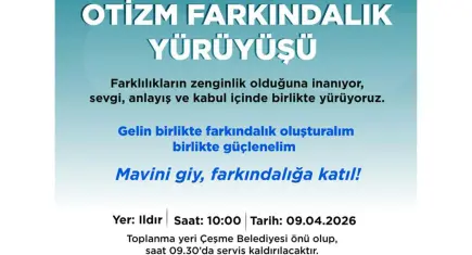 Çeşme’de otizm farkındalık yürüyüşü