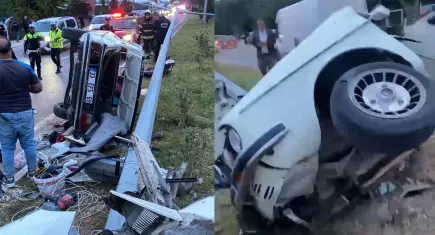 Mersin’de feci kaza: Otomobil ikiye bölündü